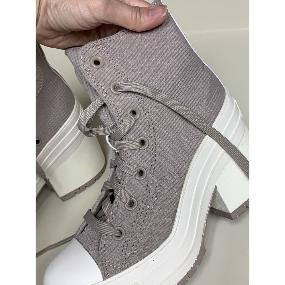 Converse Chuck 70 De Luxe Shoes Women's 6 Gray White Chunky Heel Platform Boots - Picture 15 of 16